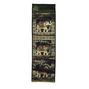 Vintage Navy & Gold Embroidered Elephant Wall Decor Tapestry Made in India